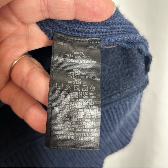 Ted Baker blue button and zipper up cardigan fleece lined - Picture 6 of 8